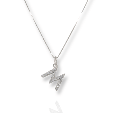 Silver CZ Initial Necklace